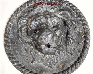 Lot 1170 Lead Wall Mount Fountain Head Depicting Lion.