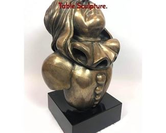 Lot 1184 Figural Bronze Blindfolded Female Bust Table Sculpture.
