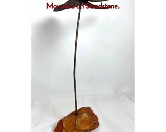 Lot 1185 Iron Garden Ornament of Dragonfly Mounted on Sandstone.