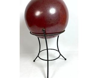 Lot 1186 Decorative Copper Ball on Iron Stand.