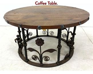 Lot 1192 Nice Decorative Wood and Iron Occasional Coffee Table. 