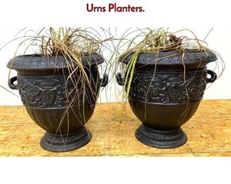 Lot 1200 Pair Handled Cast Iron Outdoor Garden Urns Planters.