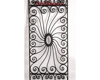 Lot 1206 Antique Fancy Iron Panel Window Grate. Scroll Design w