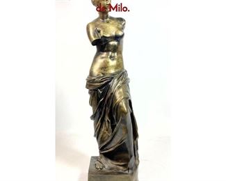 Lot 1214 Heavy Brass Table Lamp Depicting Venus de Milo. 