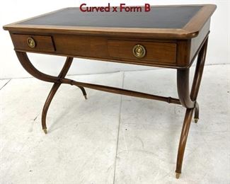Lot 1219 Classical Leather Top Writing Desk with Curved x Form B
