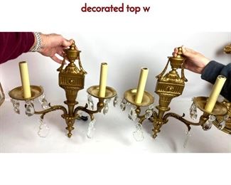 Lot 1220 Pair Classical Bronze Wall Sconces. Urn decorated top w