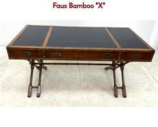 Lot 1223 Three Drawer Campaign Desk. Modernist