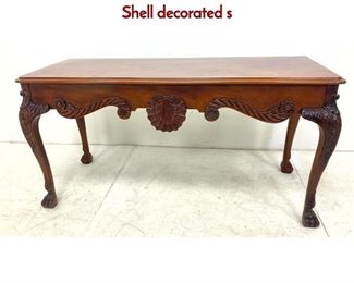 Lot 1227 Mahogany Paw Foot Console Hall Table. Shell decorated s