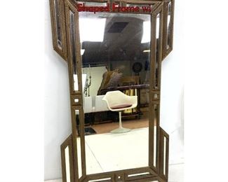 Lot 1231 Wonderful Large Tramp Art Wall Mirror. Shaped Frame wi