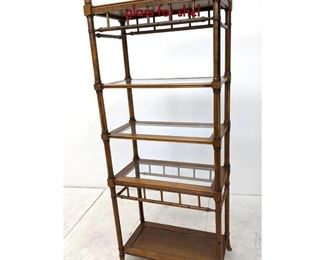 Lot 1248 Decorative Etagere Shelf Unit with inset glass for shel