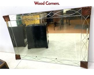 Lot 1250 Large Decorative Mirror with Carved Wood Corners.