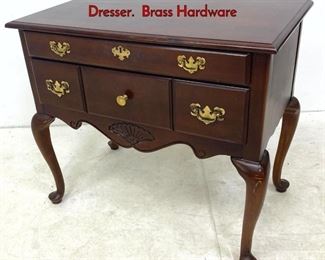 Lot 1253 COLONY HALL Queen Anne Low Boy Dresser. Brass Hardware