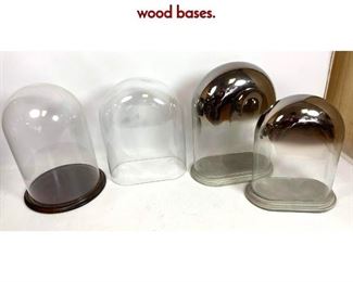 Lot 1254 Contemporary Glass Domes. 3 with wood bases.