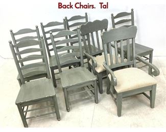 Lot 1256 Contemporary 8pc Country Style Ladder Back Chairs. Tal