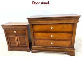 Lot 1257 2pcs National MT. AIRY Low Dresser and 2 Door stand. 