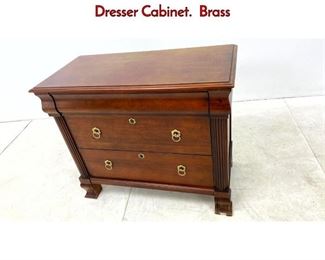 Lot 1258 ETHAN ALLEN Bachelors Low Chest Dresser Cabinet. Brass