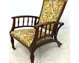 Lot 1262 Victorian Morris Chair with reclining Back.