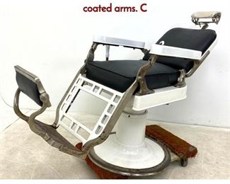 Lot 1270 Theo A Kochs Barber Chair with porcelain coated arms. C