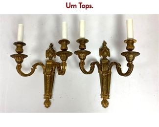 Lot 1276 Pair Classical Bronze Wall Sconces with Urn Tops.