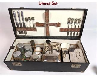 Lot 1278 FINNIGANS London Suitcase Picnic Utensil Set.