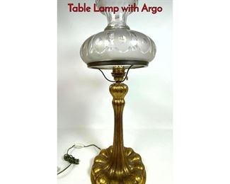 Lot 1280 Wonderful Hammered Arts and Crafts Table Lamp with Argo