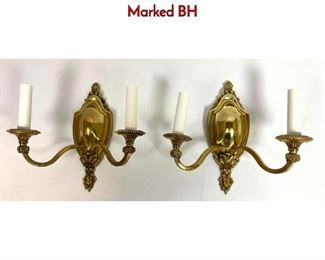 Lot 1284 Pair Bradley and Hubbard Wall Sconces. Marked BH