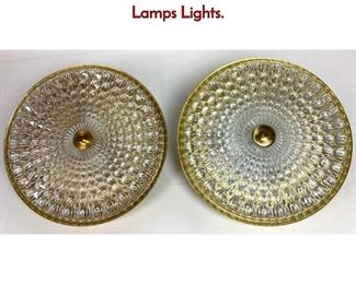 Lot 1285 Pair Modernist Glass Shade Ceiling Lamps Lights.