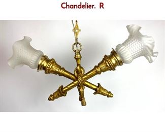 Lot 1287 French Neoclassical Revival Torch Bronze Chandelier. R