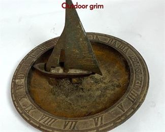 Lot 1290 Tempus Fugit Iron Sail Boat Sundial Dish. Outdoor grim