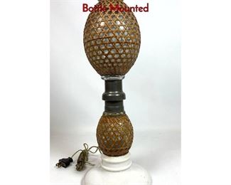 Lot 1294 Antique Cane Wrapped Double Gourd Glass Bottle Mounted 