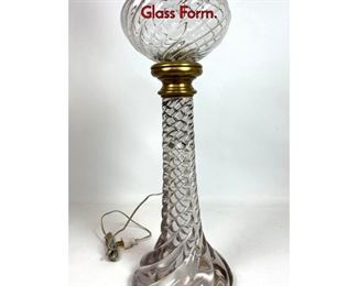 Lot 1296 Antique Converted Oil Lamp with Twisted Glass Form.