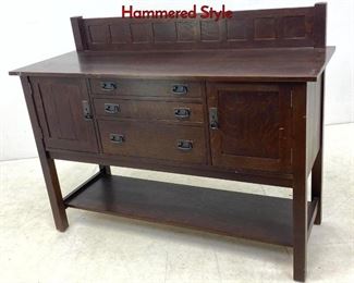 Lot 1302 Contemporary Stickley Oak Sideboard with Hammered Style