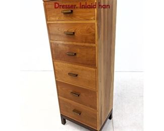 Lot 1303 STICKLEY Cherry Tall Lingerie Chest Dresser. Inlaid han