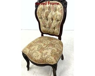 Lot 1306 Tall Back Victorian Parlor Chair carved Frame.