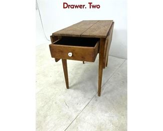 Lot 1325 Antique Country Pine Drop Side Table with 1 Drawer. Two