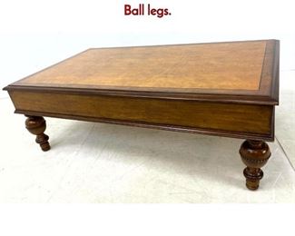 Lot 1328 Large Oversized Coffee Cocktail Table with Ball legs.