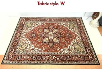Lot 1333 9 x 12 Handmade Oriental Carpet Rug. Tabriz style. W