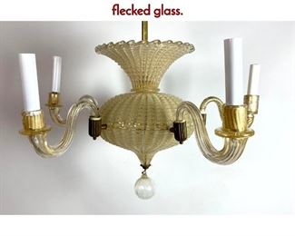 Lot 1346 Venetian Murano Glass Chandelier. Gold flecked glass.