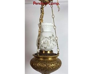 Lot 1349 Converted Hanging Oil Lamp Chandelier Pendant Lamp.