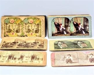 Lot of 35 Antique Stereo Viewer Slides (some in color)