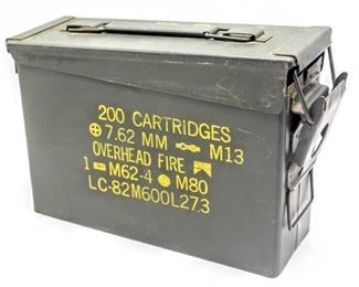 Vintage Ammo Box 2 Empty, Held 200 Cartridges 7.62 MM-M13-Overhead Fire