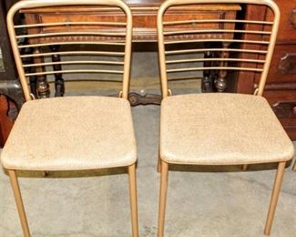 4 Vintage Hamilton Cosco "fashionfold" Metal and Vinyl Folding Convertible Chairs