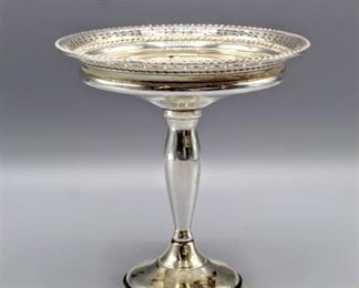 Vintage Fisher Sterling Weighted Footed Silver Compote Dish