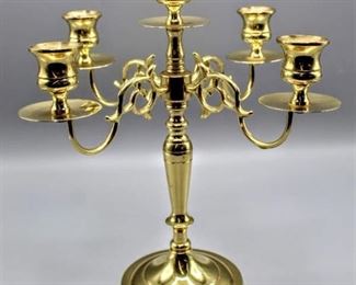 Vintage Brass 5 Stick Candelabra "Forged In Baldwin, America" matches lot 2524