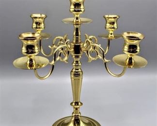 Vintage Brass 5 Stick Candelabra "Forged In Baldwin, America" Matches lot 2523