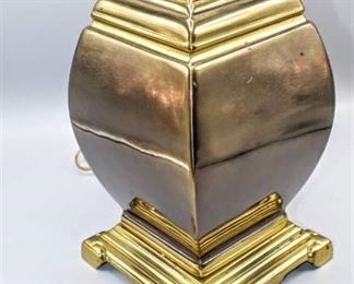 Very Heavy Vintage Brass Smoky Lamp Base