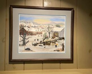 ''Sheep in the Snow'' print by Will Moses signed and numbered https://ctbids.com/#!/description/share/408590