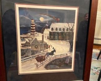 Christmas Lighthouse print by Will Moses signed and numbered https://ctbids.com/#!/description/share/408583