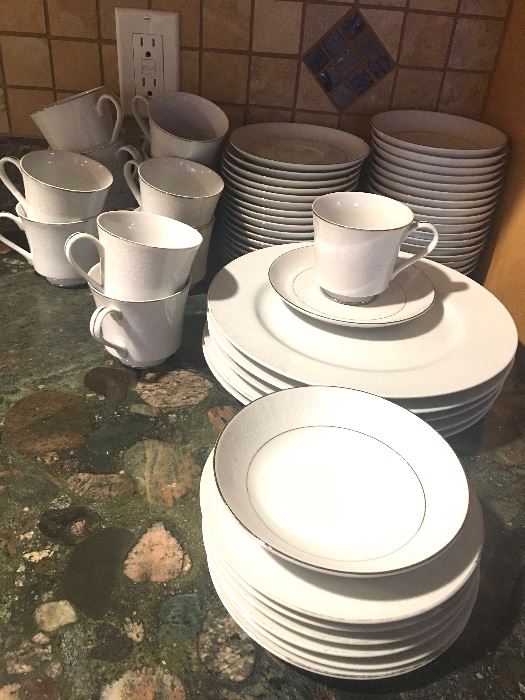 Item #1:  Crown Victoria china (Lovelace).  13 cups, 18 saucers, 18 fruit bowls and 5 dinner plates.   $20