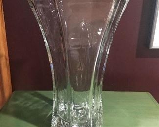 Item #19:  Crystal vase.  (heavy) 10" tall: $10